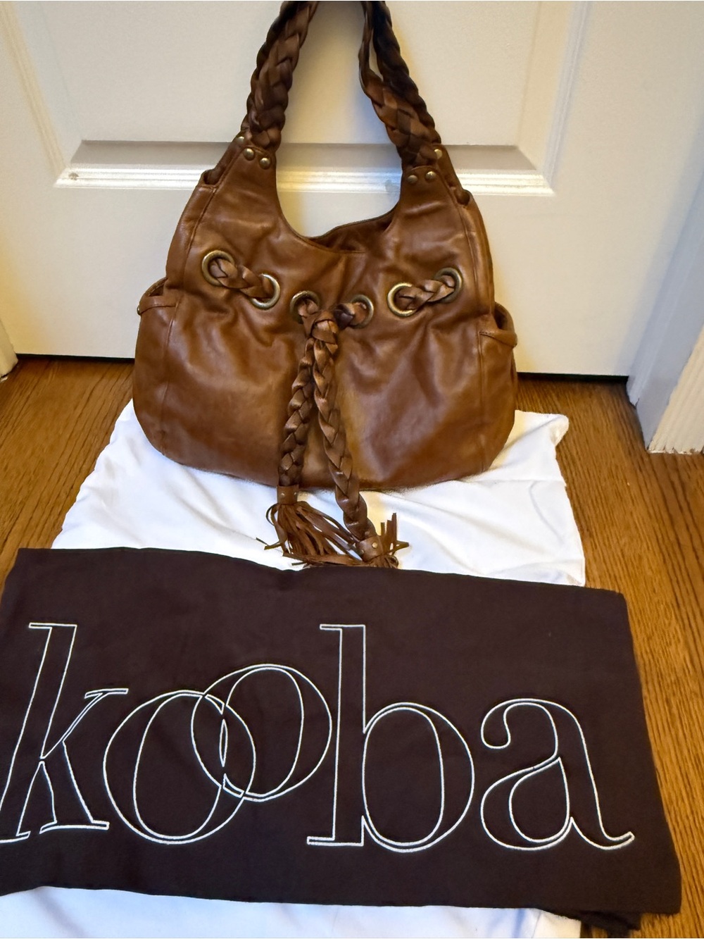 Kooba Braided Leather Shoulder Hobo